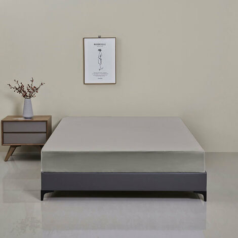 Horizontal Knit Fitted Sheet, 180cm x 200cm x 30cm - Gray