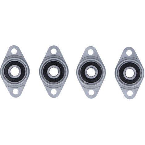 Horizontal montiertes Flanschlager für T8-Trapezgewindespindel [4 Stück - Silber] [Edelstahl] [3D-Druckerzubehör] [Selbstzentrierend]