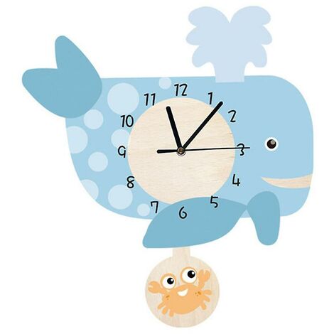 Horloge 1 horloge suspendue de baleine de dessin animé