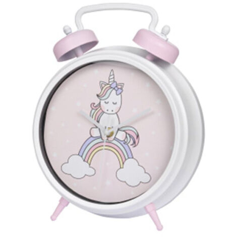 Horloge à Poser Vintage Enfant "Licorne" 24cm Blanc