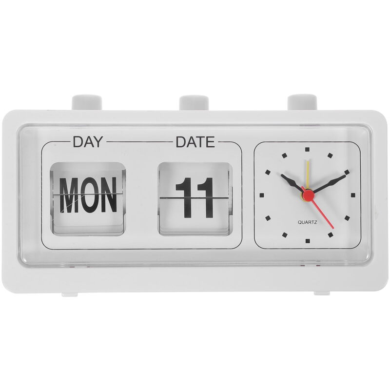 Feiyue - Horloge à usage domestique, contrôle manuel, affichage de la date, de la semaine, de l'heure, réveil, horloge simple et tendance - sans