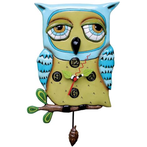 Horloge Allen Hibou bleu