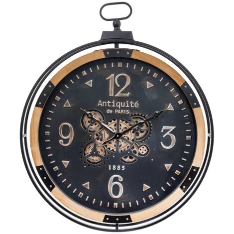 Horloge Amri noir D70cm - Atmosphera créateur d'intérieur