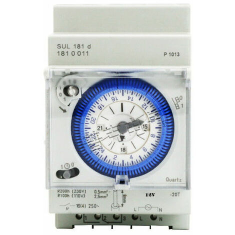 Horloge Modulaire, 110-230V SUL181H Interrupteur à Minuterie, Interrupteur  Horloge Analogique, Programmable Horloge mécanique modulaire, pour  éclairage équipement électrique de Domestique : : Bricolage