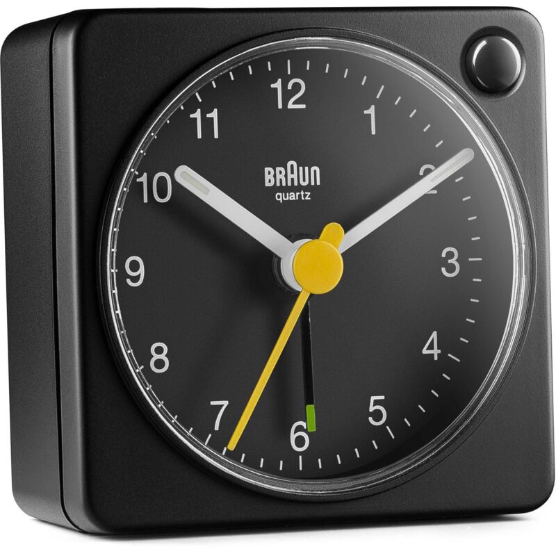 Braun Classic Travel Alarm Clock in Black