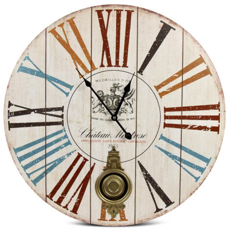 Horloge ancienne balancier château montrose - Bois - Multicolore - Décoration d'Autrefois