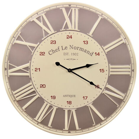 Horloge ancienne chef le normand - Métal - Gris - Décoration d'Autrefois