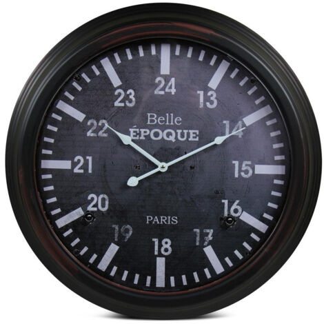 Horloge ancienne murale belle epoque - Métal - Bleu - Décoration d'Autrefois