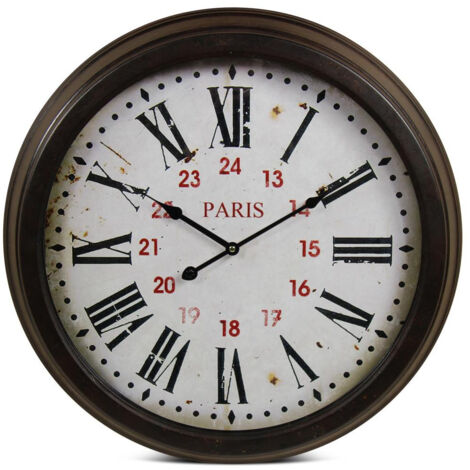 Horloge ancienne murale paris - Métal - Blanc - Décoration d'Autrefois