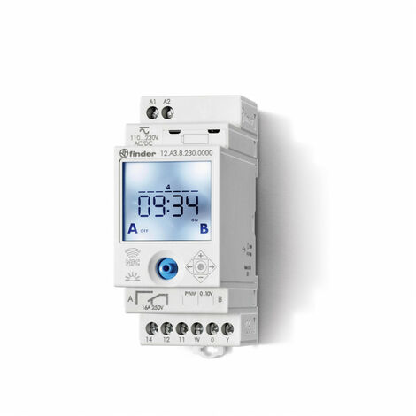 Horloge astro hebdo digitale 1 inv + sortie variable 110 à 230V AC/DC NFC 408385 FINDER 12A382300010