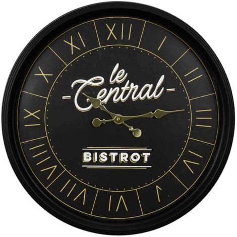Horloge Bistrot Noir 50cm