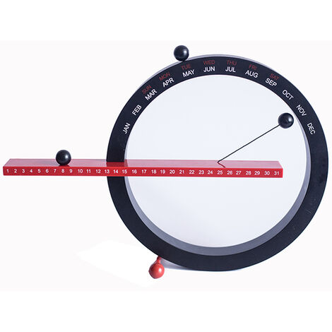 Horloge boule magnétique créative, nouveauté, calendrier mural perpétuel, décoration pour la maison, Style européen, ornements pour salon et chambre à coucher, 2022,Rouge