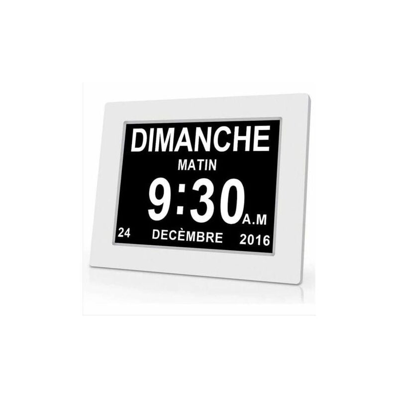 Trimec - Horloge calendrier numérique One Piece 7 pouces avec date et heure, horloge Alzheimer pour parents, rappel de médicaments pour