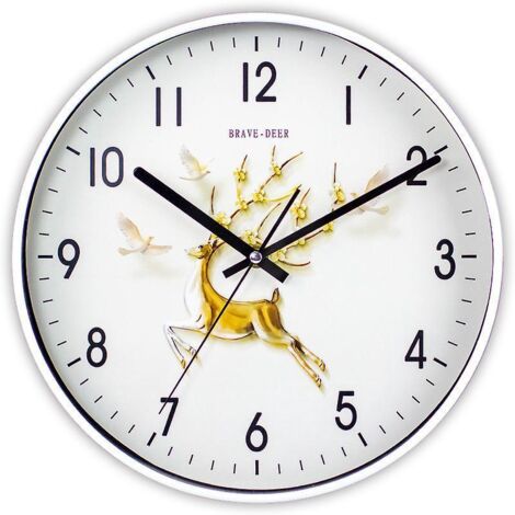 horloge Cerf Dor 30cm Horloge Murale De Salon Horloge Moderne Simple