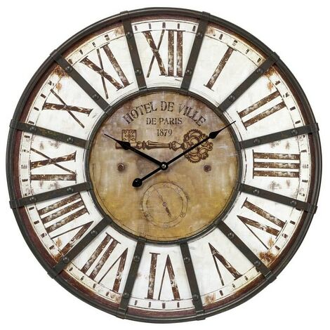 Horloge Charme Industriel 60 cm - Marron