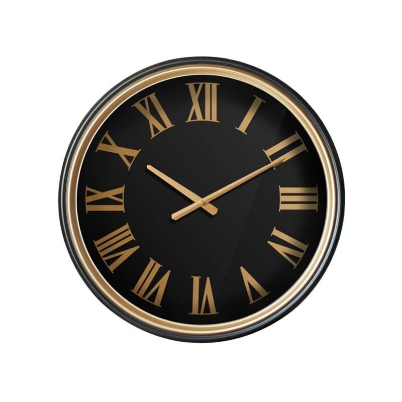 Horloge classique noire et dorée 50cm