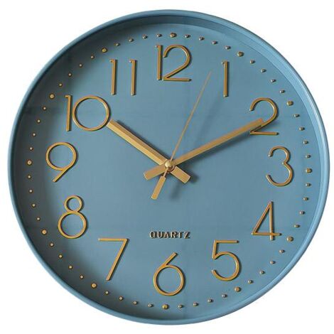 Horloge color block bleu 30,5cm