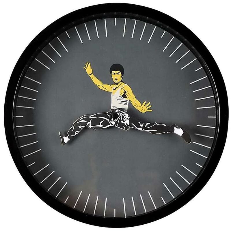 Horloge créativité Kung Fu horloge ronde Quartz horloge murale silencieuse horloge silencieuse pour salon chambre bureau cafétéria Restaurant