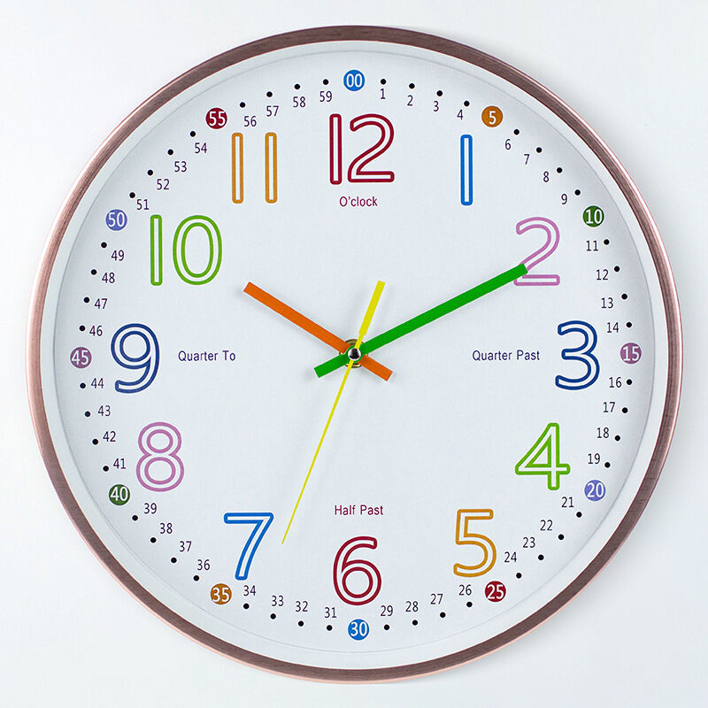 Horloge d'apprentissage analogique pour enfants - Horloge murale pour enfants - Horloge murale éducative, temps de lecture facile à apprendre，cadran