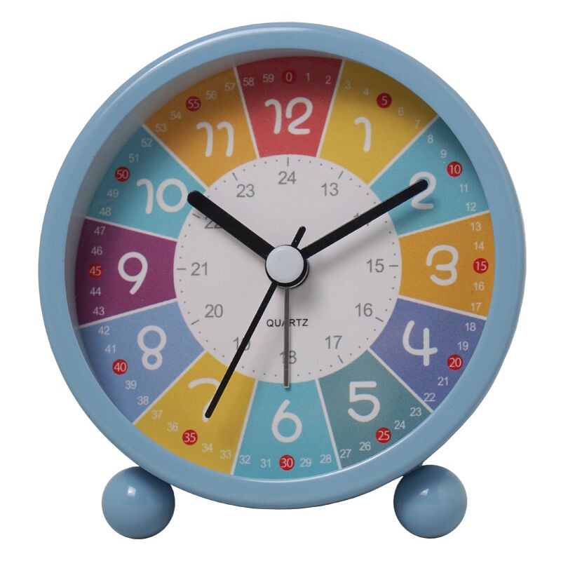Horloge d'apprentissage pour enfants - Horloge d'enseignement indiquant l'heure - Horloge murale pour chambre d'enfant - Décoration murale pour