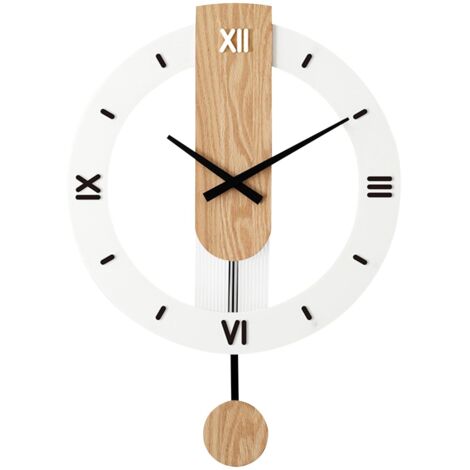 Horloge De Balançoire en Bois, l'horloge De Suspension Numérique Romaine en Bois, Adaptée Au Salon Décoratif, Cuisine, Chambre, Bureau