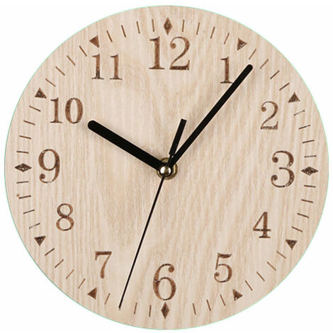 Horloge de bureau de style européen chambre de mode décoration muette salon rond en bois ornements simples horloges