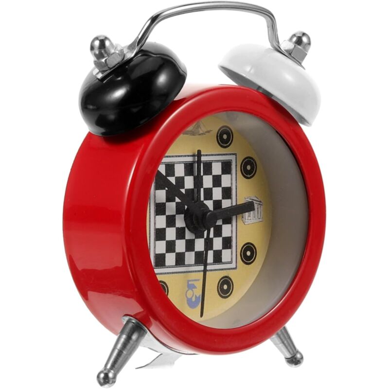 Horloge de bureau réveil décoratif chambre réveil rond minuterie bureau échecs métal