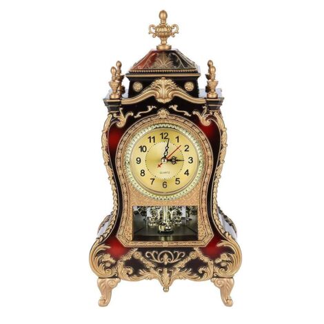 Horloge de Bureau Vintage Rétro de Style Européen Horloge de Table Antique en Plastique Réveil Bureau Réveil pour La Maison Hôtel Salon Chambre Bureau Décor