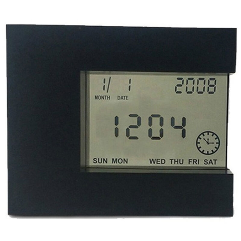 Tlily - Horloge de Chambre à Coucher éLectronique Moderne RéVeil NuméRique lcd avec Calendrier, TempéRature et Minuterie Domestique Noir