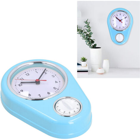 Horloge de cuisine 9 Inch Multifunction avec timer silencieux à quartz précise ABS bleu pour la maison