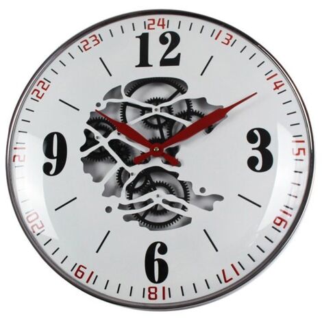 Horloge de cuisine blanche avec découpe centrale