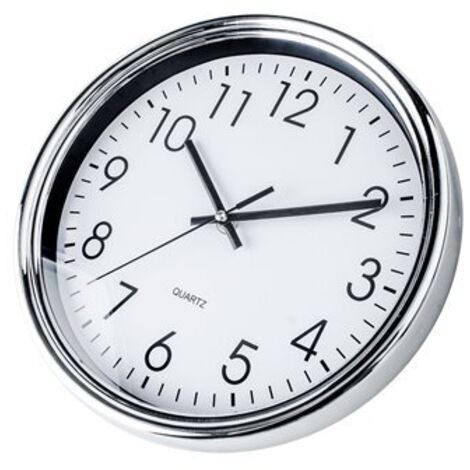 Horloge de cuisine blanche/chromée ronde 25cm küken