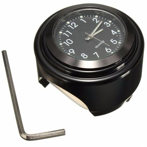Tulov Horloge de moto noire de 22 à 25 mm de diamètre - Étanche - Lumineux  - Pour guidon, support de guidon - Pour motos, véhicules électriques :  : Auto et Moto