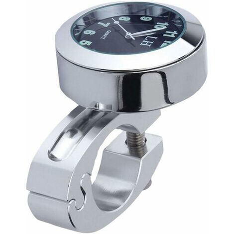 Horloge de Guidon de Moto Mini Montre Dhorloge de Moto Horloge Numérique de Montage de Guidon Daccessoire de Moto 7/8 Étanche (Argent)