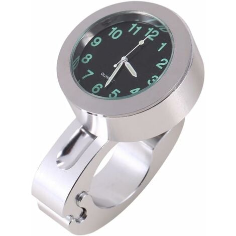 Achetez Horloge de Vélo de Moto en Alliage en Alliage en Aluminium 22-25,4  mm Horloge Lumineuse du Guidon / Thermomètre - Horloge / Cadran Blanc de  Coquille D'argent de Chine