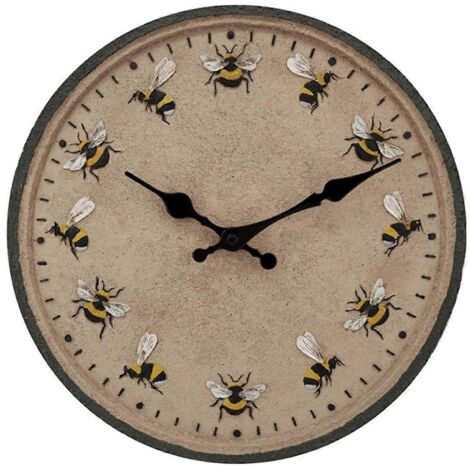 Horloge de jardin ronde de 30 cm (12 pouces) étanche IP44, horloge murale décorative ---