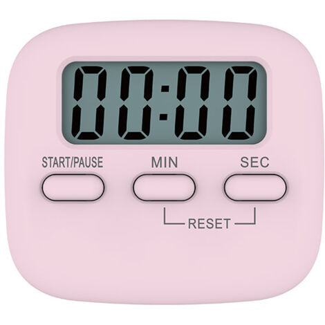 Horloge de minuterie de Cuisson numérique - Horloge de Bureau réveil pupitre l'horloge Compte à rebours étudiant Rose