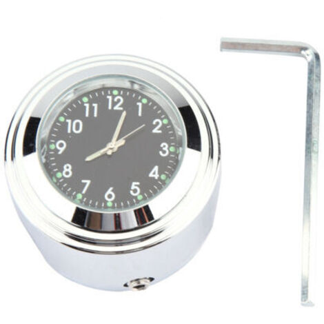 Horloge de montre de guidon de moto 7/8"1" (22 mm, 25 mm) Montre de montage de guidon de moto Horloge de cadran de chronométrage précis en alliage d'aluminium + de