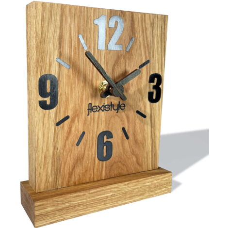 Horloge de parquet carrée en chêne noir