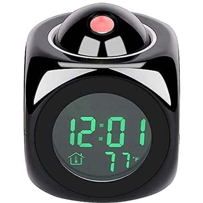 Horloge de Projection, Réveil à Projection Plafond Horloge Digitale avec Affichage de l'heure de la température intérieure,Réveil paresseux