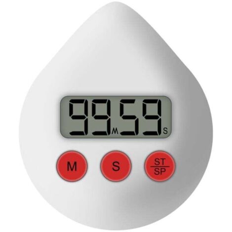 Horloge de Salle Bain NuméRique éTanche Douche Minuterie TempéRature Humidité Compte à Rebours Visuel Murale Blanc