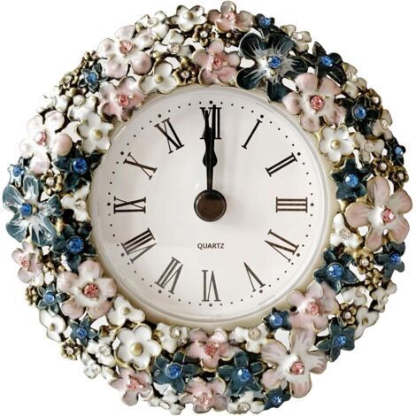 Horloge de table analogique vintage miniature et silencieuse, avec boîtier en métal peint à la main et mécanisme à piles silencieux. Idéale pour une étagère, une chambre