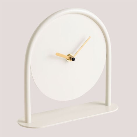 Horloge de Table en Métal Anuket SKLUM Blanc Gardenia