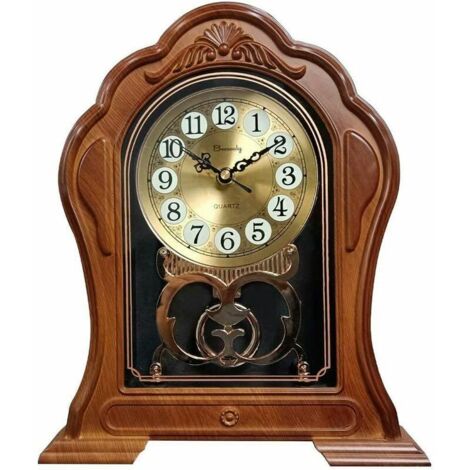 Horloge de table, horloge de cheminée, horloge de table rétro, horloge silencieuse, horloge de table à l'ancienne, convient pour cheminée, étude, bureau, bibliothèque, décoration de salon