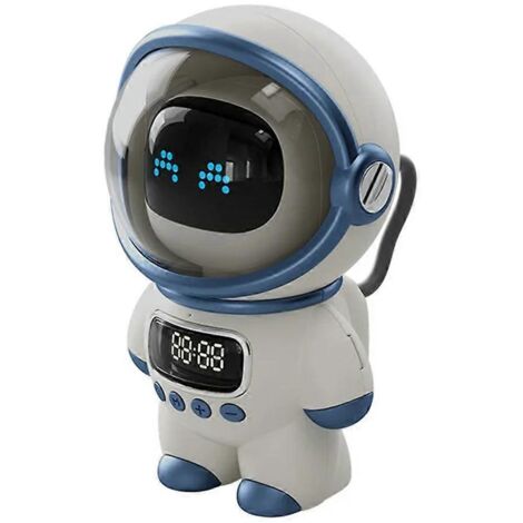 Horloge de table stéréo portable Smart Astronaut Bluetooth blanche