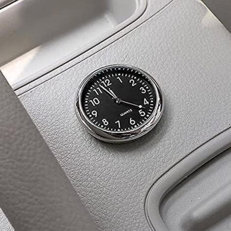 Horloge de voiture, mini horloge analogique à quartz pour tableau de bord, à coller sur la grille d'aération, pour la décoration de votre voiture, universelle et lumineuse (noire) Xq-a214--