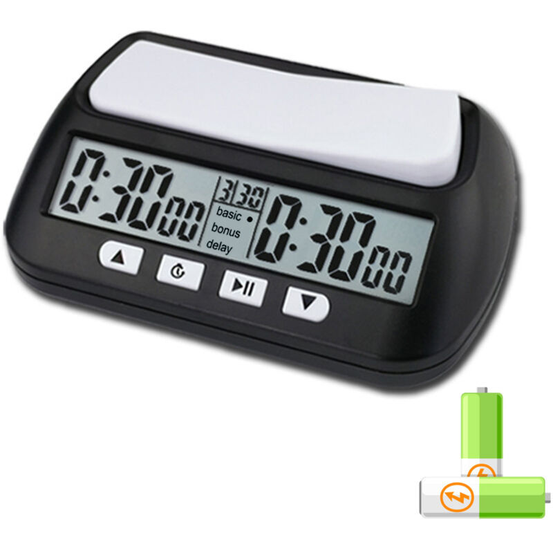Horloge d'échecs professionnelle portable multifonction 3 en 1 Minuterie d'échecs numérique Minuterie de jeu