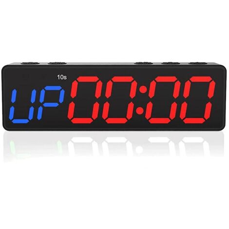 Horloge d'entraînement avec batterie, mini minuterie de gymnastique portable avec aimant intégré pour la salle de sport à domicile, programmable