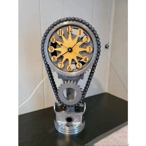 Horloge, Dernière montre créative européenne et américaine, montre à engrenage rotatif Vintage 3D, horloge à chaîne d'ornements artisanaux