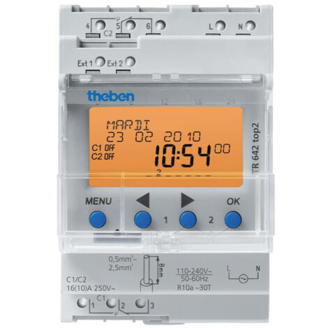 HORLOGE DIGITALE ANNUELLE 2 VOIES - 230 V - 4M